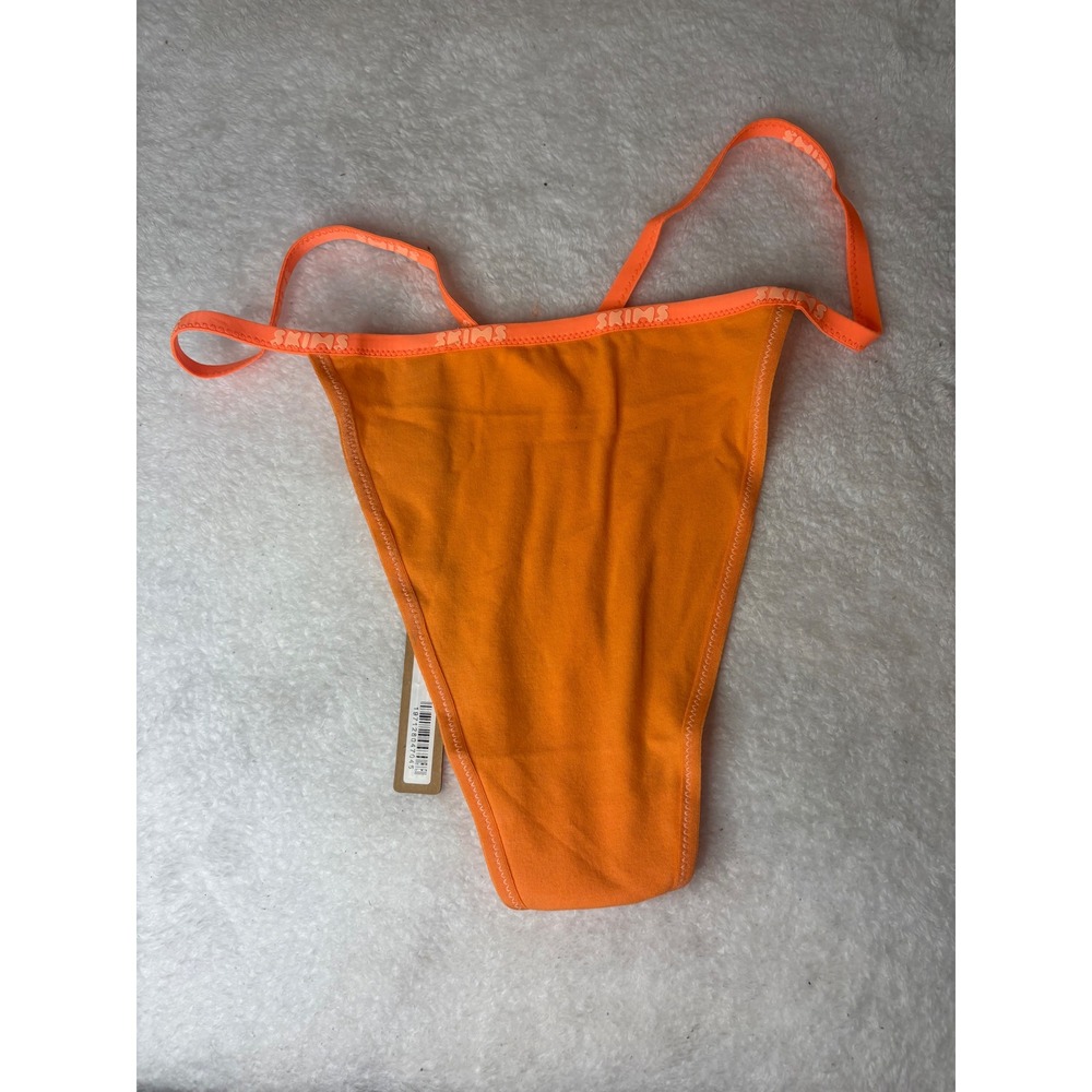 SKIMS Cotton Logo String Thong Apricot Orange PN-THG-2642 Womens Size 4X NEW